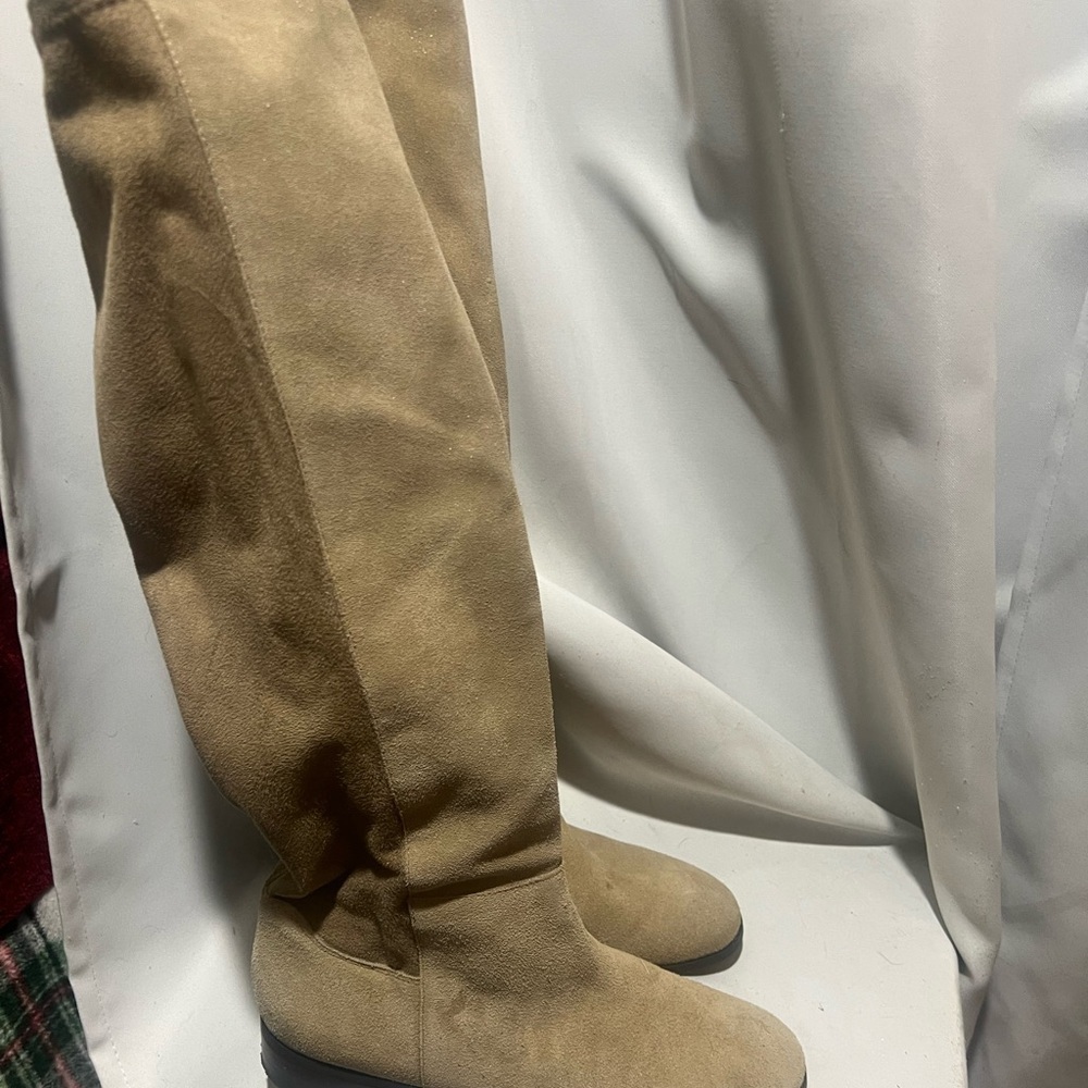 Lucky Brand Women's Calypso Suede Tall Medium Calf Boot Dune Size 8.5